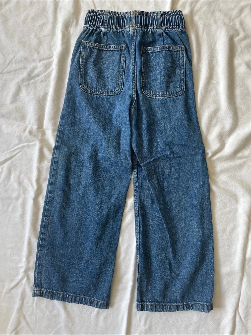 GAP KIDS Wide Leg Utility Denim Jeans - Size Medium Comfy Blue Pants Long